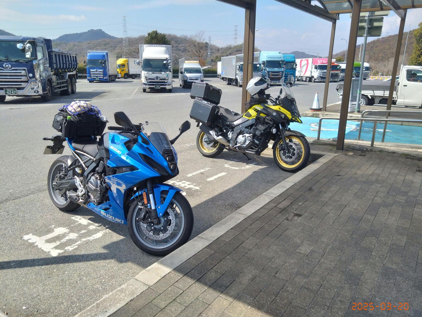 途中で休憩